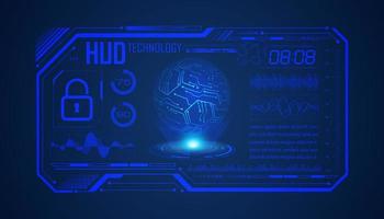 Modern HUD Technology Screen Background with blue globe vector