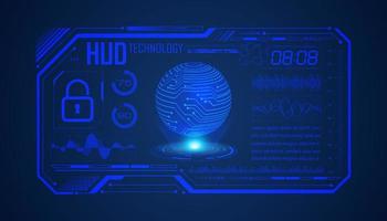 Modern HUD Technology Screen Background with blue globe vector