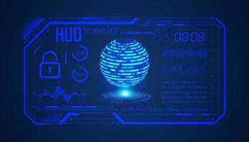 Modern HUD Technology Screen Background with blue globe vector