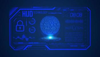 Modern HUD Technology Screen Background with blue globe vector