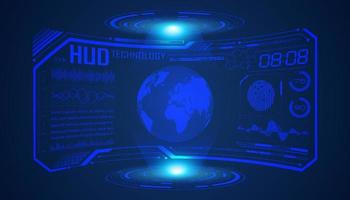 Modern HUD Technology Screen Background with blue globe vector