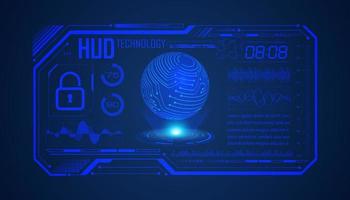 Modern HUD Technology Screen Background with blue globe vector