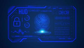 Modern HUD Technology Screen Background with blue globe vector