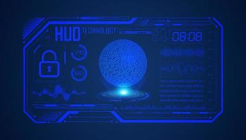 Modern HUD Technology Screen Background with blue globe vector