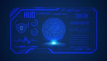 Modern HUD Technology Screen Background with blue globe vector