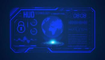 Modern HUD Technology Screen Background with blue globe vector