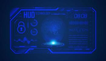 Modern HUD Technology Screen Background with blue globe vector