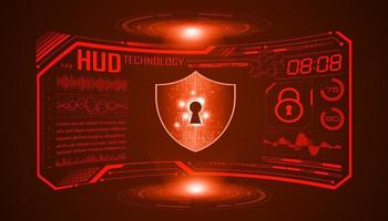 Modern HUD Technology Screen Background with lock vector