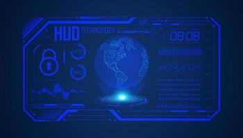 Modern HUD Technology Screen Background with blue globe vector
