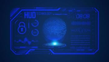 Modern HUD Technology Screen Background with blue globe vector