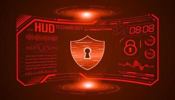 Modern HUD Technology Screen Background with lock vector