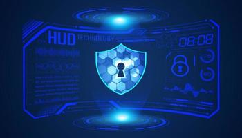 Modern HUD Technology Screen Background with lock vector