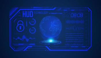 Modern HUD Technology Screen Background with blue globe vector