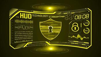 Modern HUD Technology Screen Background with lock vector