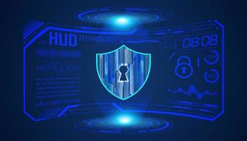 Modern HUD Technology Screen Background with lock vector