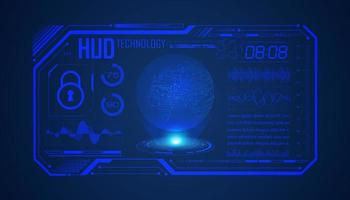 Modern HUD Technology Screen Background with blue globe vector