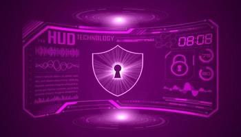 Modern HUD Technology Screen Background with lock vector
