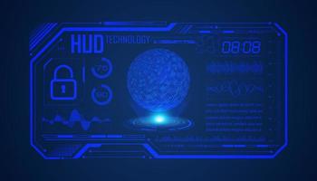 Modern HUD Technology Screen Background with blue globe vector