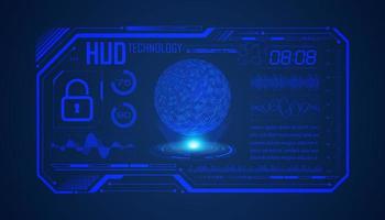 Modern HUD Technology Screen Background with blue globe vector