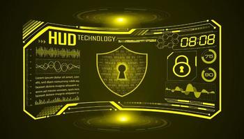 Modern HUD Technology Screen Background with lock vector
