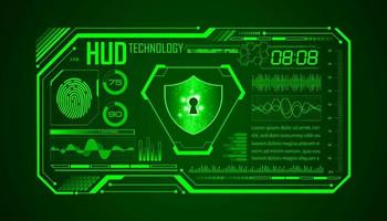 Modern HUD Technology Screen Background with lock vector