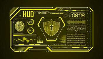 Modern HUD Technology Screen Background with lock vector