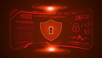 Modern HUD Technology Screen Background with lock vector