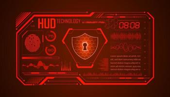 Modern HUD Technology Screen Background with lock vector