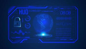 Modern HUD Technology Screen Background with blue globe vector