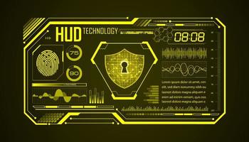 Modern HUD Technology Screen Background with lock vector