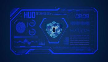 Modern HUD Technology Screen Background with lock vector