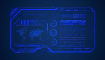 Modern HUD Technology Screen Background with world map vector