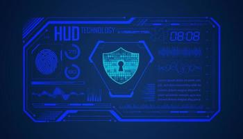 Modern HUD Technology Screen Background with lock vector