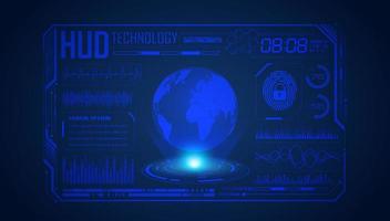 Modern HUD Technology Screen Background with blue globe vector