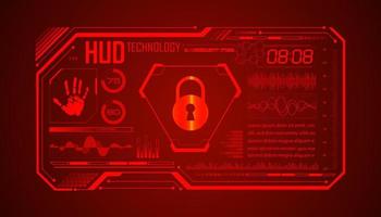Modern HUD Technology Screen Background with lock vector