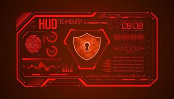 Modern HUD Technology Screen Background with lock vector