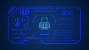 Modern HUD Technology Screen Background with lock vector