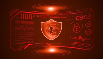 Modern HUD Technology Screen Background with lock vector