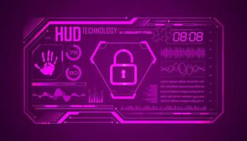 Modern HUD Technology Screen Background with lock vector