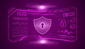 Modern HUD Technology Screen Background with lock vector