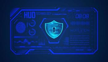 Modern HUD Technology Screen Background with lock vector