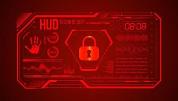 Modern HUD Technology Screen Background with lock vector