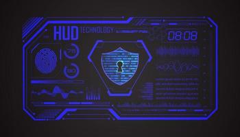 Modern HUD Technology Screen Background with lock vector