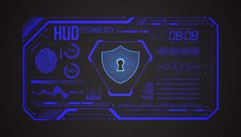 Modern HUD Technology Screen Background with lock vector