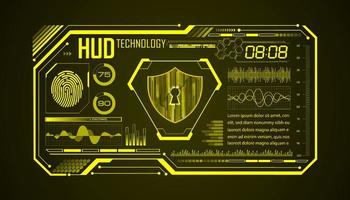 Modern HUD Technology Screen Background with lock vector