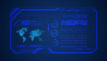 Modern HUD Technology Screen Background with world map vector