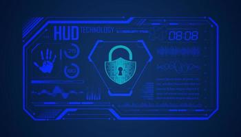 Modern HUD Technology Screen Background with lock vector
