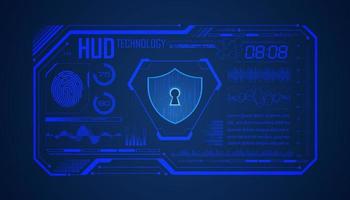 Modern HUD Technology Screen Background with lock vector