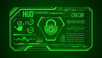 Modern HUD Technology Screen Background with lock vector