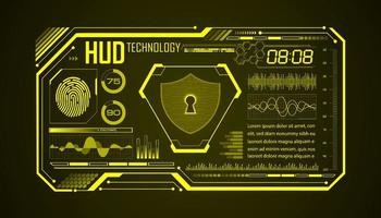 Modern HUD Technology Screen Background with lock vector